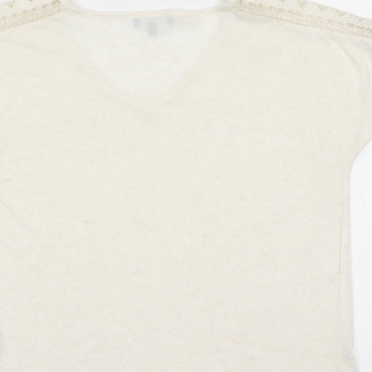 Womens UK Size 14 Principles Beige Basic T-Shirt