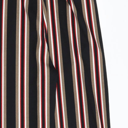 PARISIAN SIGNATURE Womens Multicoloured Striped Polyester Trousers Size 8 Regular