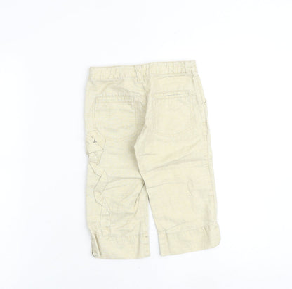 Mayoral Girls Beige Polyester Cargo Trousers Size 5 Years Regular Zip