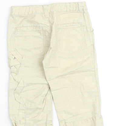 Mayoral Girls Beige Polyester Cargo Trousers Size 5 Years Regular Zip