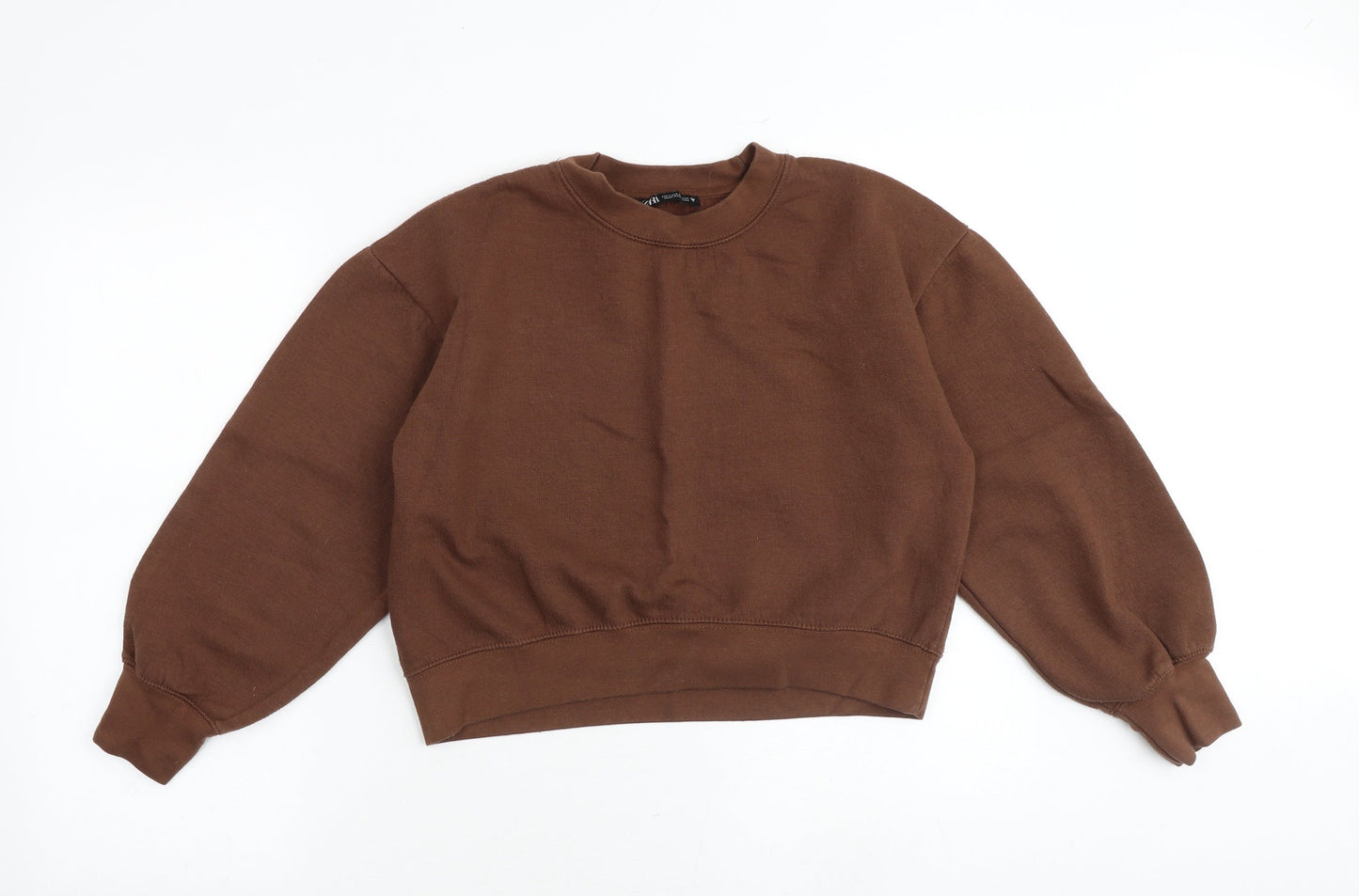 Zara Womens Brown Cotton Pullover Sweatshirt Size S Pullover