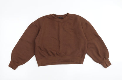 Zara Womens Brown Cotton Pullover Sweatshirt Size S Pullover
