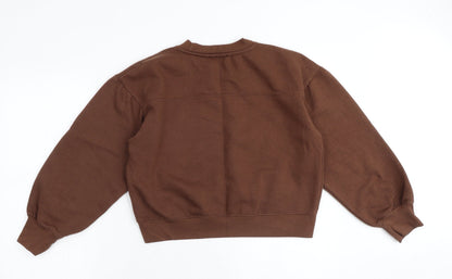 Zara Womens Brown Cotton Pullover Sweatshirt Size S Pullover