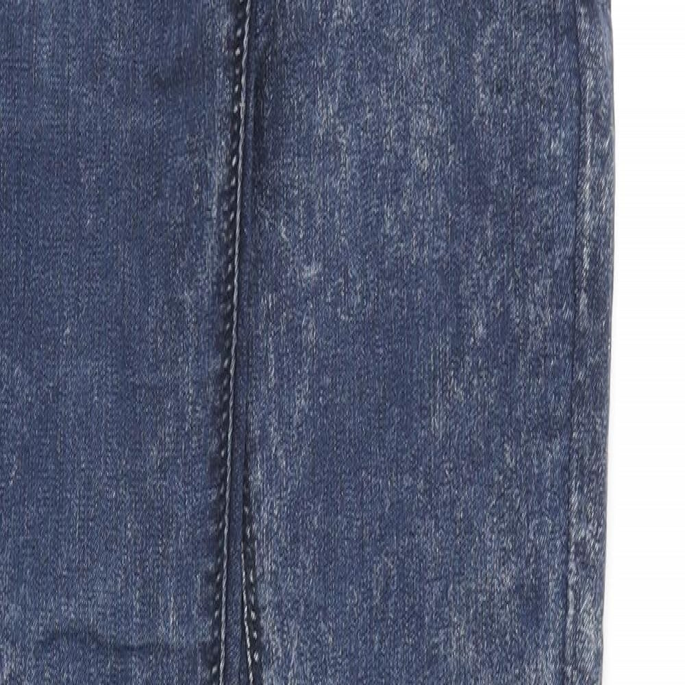 Topshop Womens Blue Cotton Skinny Jeans Size 28 in Regular Zip