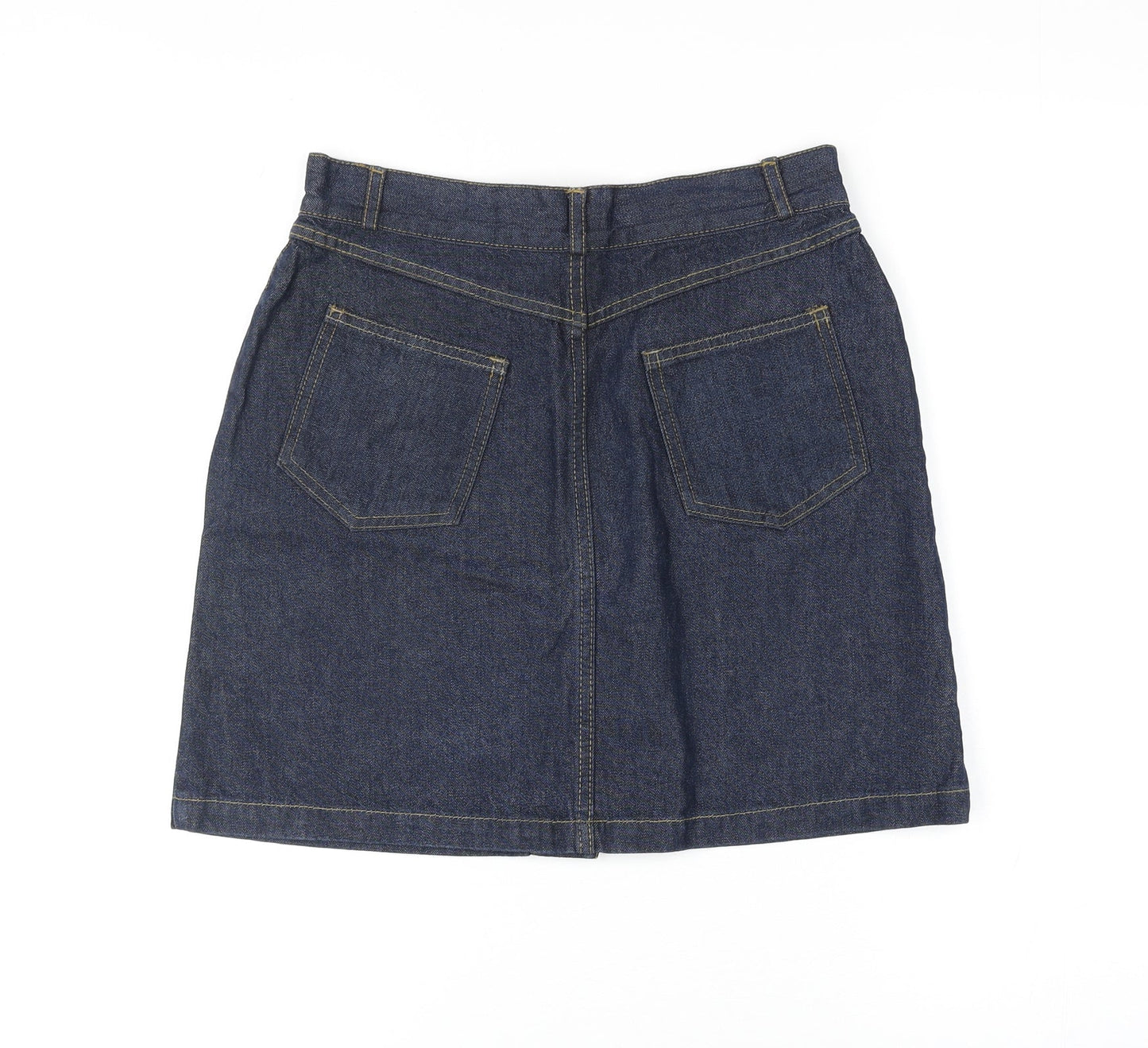 BAY Womens Blue Cotton A-Line Skirt Size 8 Button