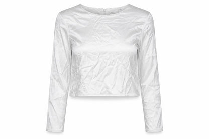 Womens UK Size S Zara Silver Cropped Blouse