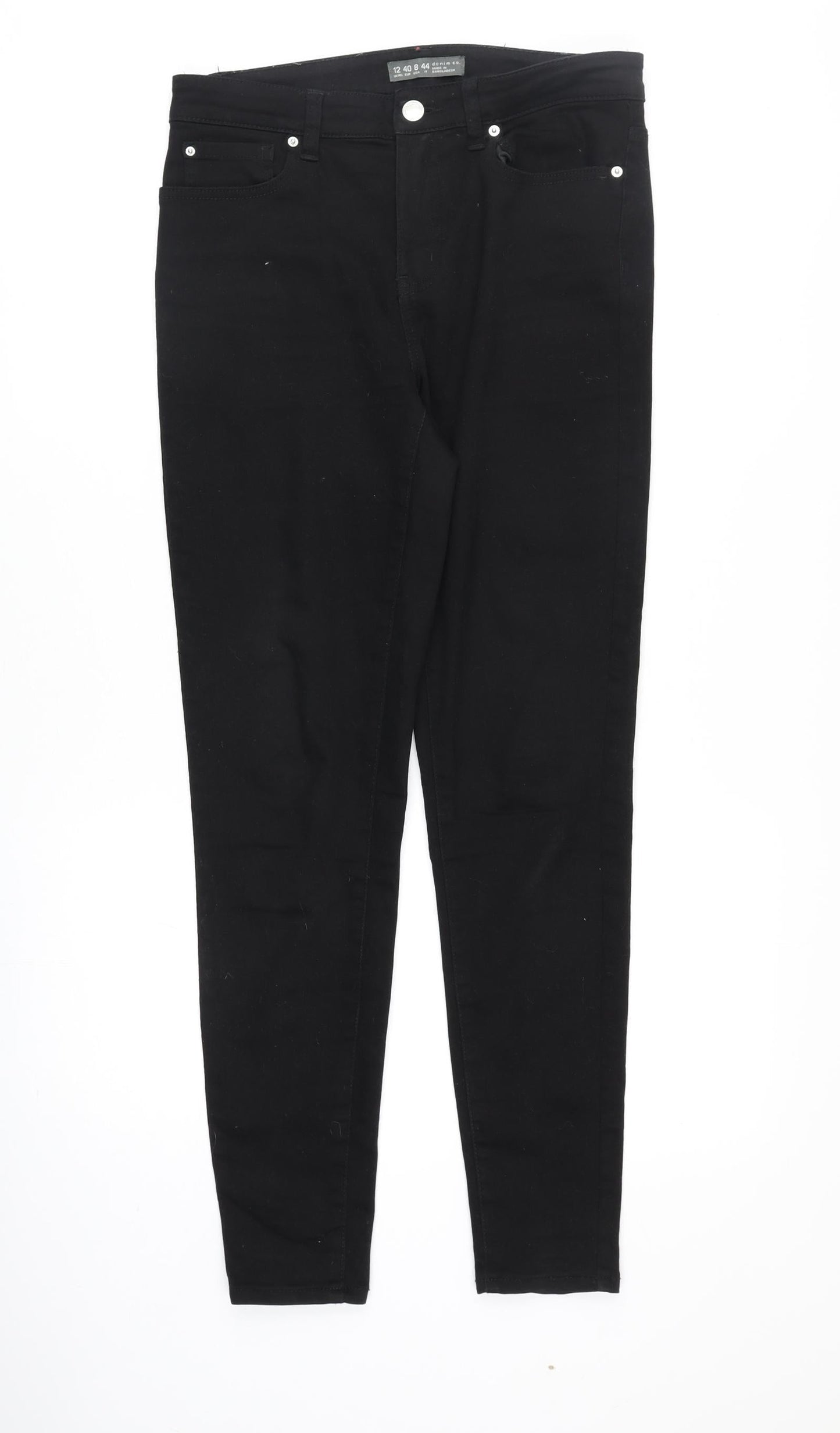 Denim & Co. Womens Black Cotton Skinny Jeans Size 12 Slim Zip