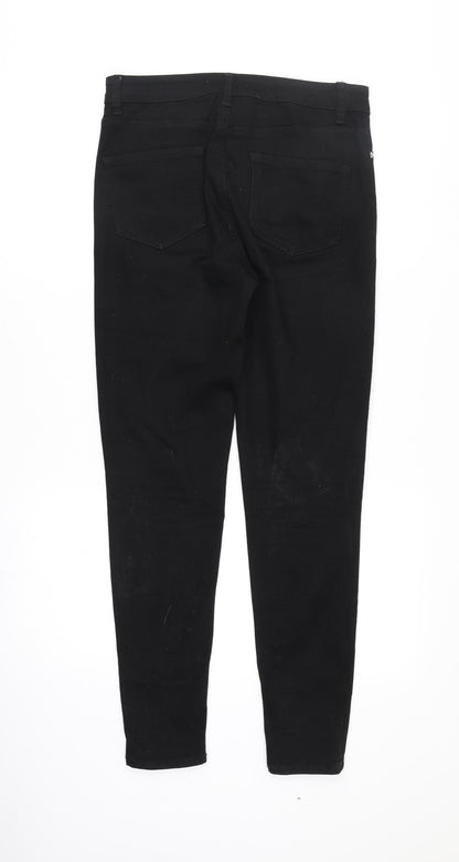 Denim & Co. Womens Black Cotton Skinny Jeans Size 12 Slim Zip