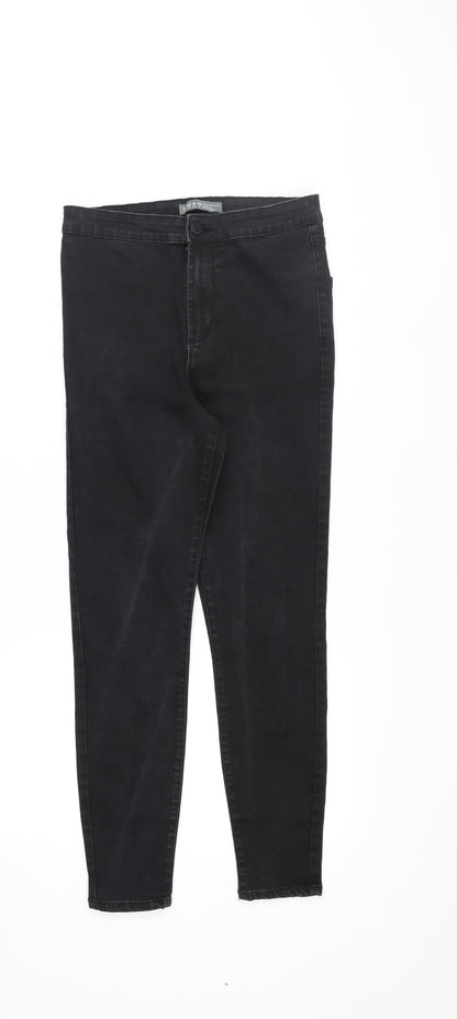 Denim & Co. Womens Black Cotton Skinny Jeans Size 12 Regular Zip