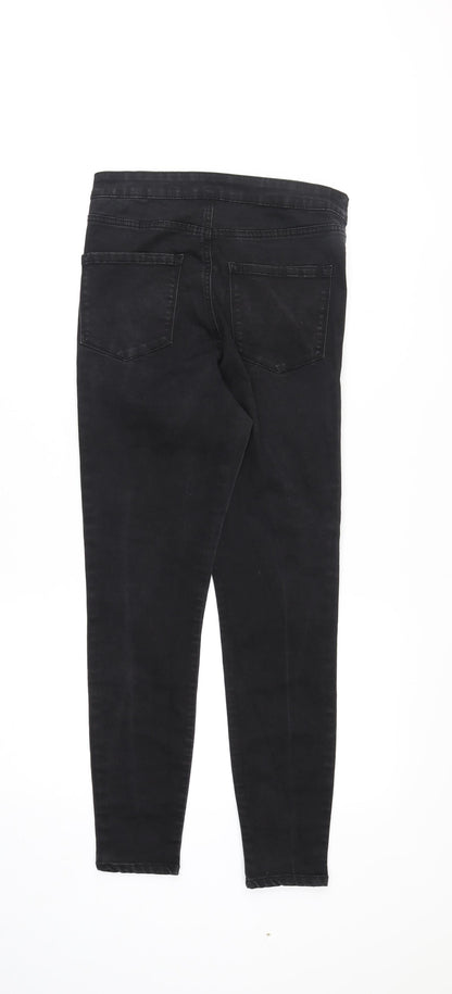 Denim & Co. Womens Black Cotton Skinny Jeans Size 12 Regular Zip