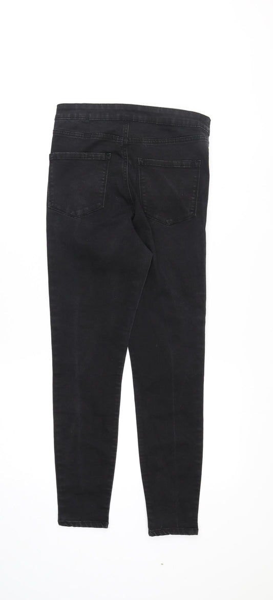 Denim & Co. Womens Black Cotton Skinny Jeans Size 12 Regular Zip