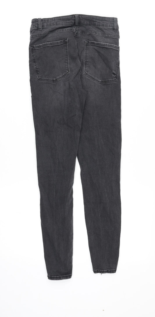 Denim & Co. Womens Grey Cotton Skinny Jeans Size 8 Regular Zip