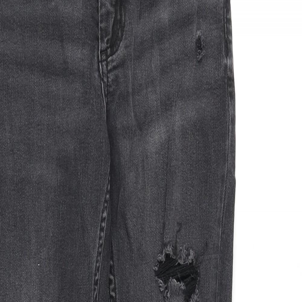 Denim & Co. Womens Grey Cotton Skinny Jeans Size 8 Regular Zip