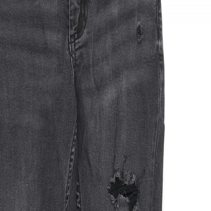 Denim & Co. Womens Grey Cotton Skinny Jeans Size 8 Regular Zip