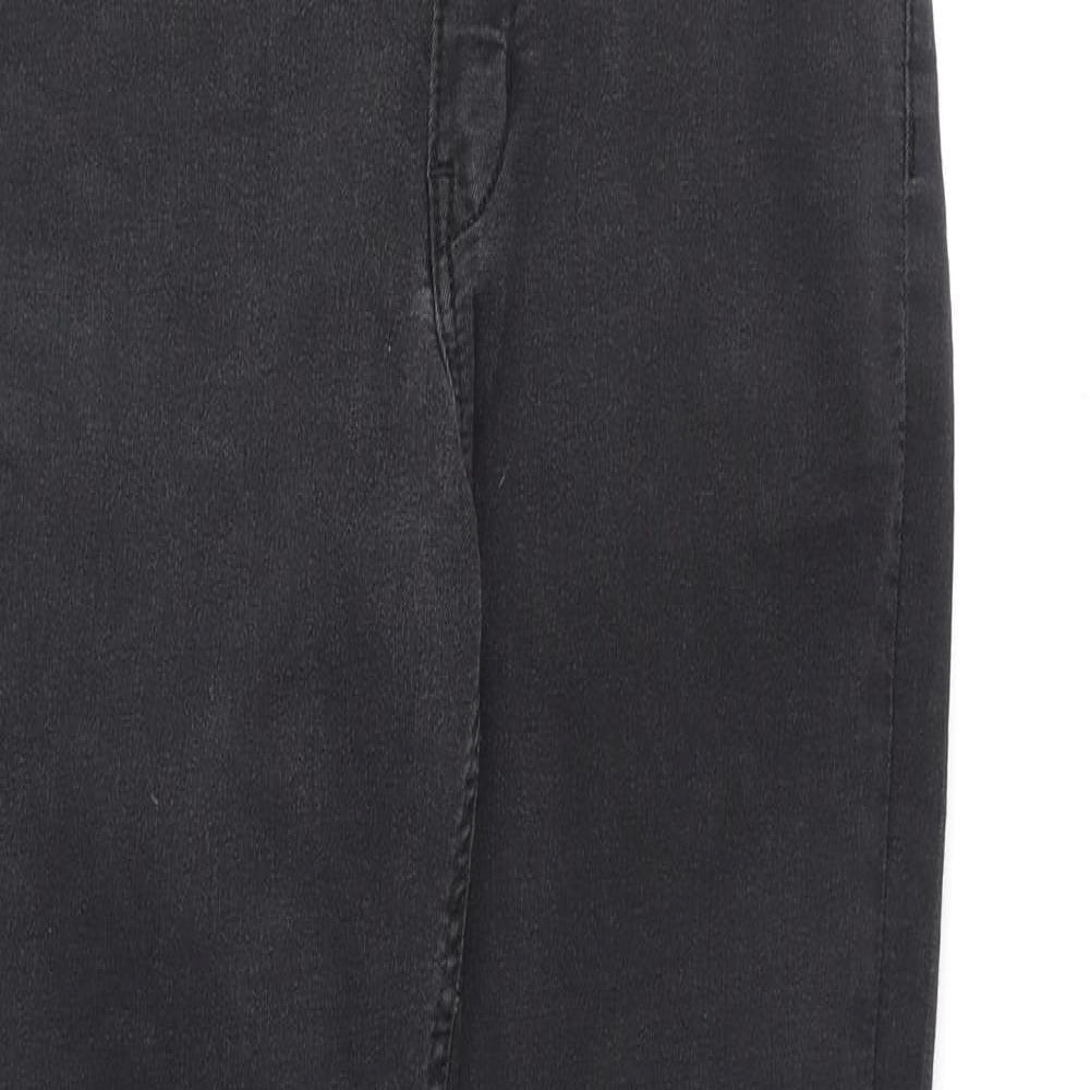 H&M Girls Black Cotton Skinny Jeans Size 13-14 Years Regular Zip