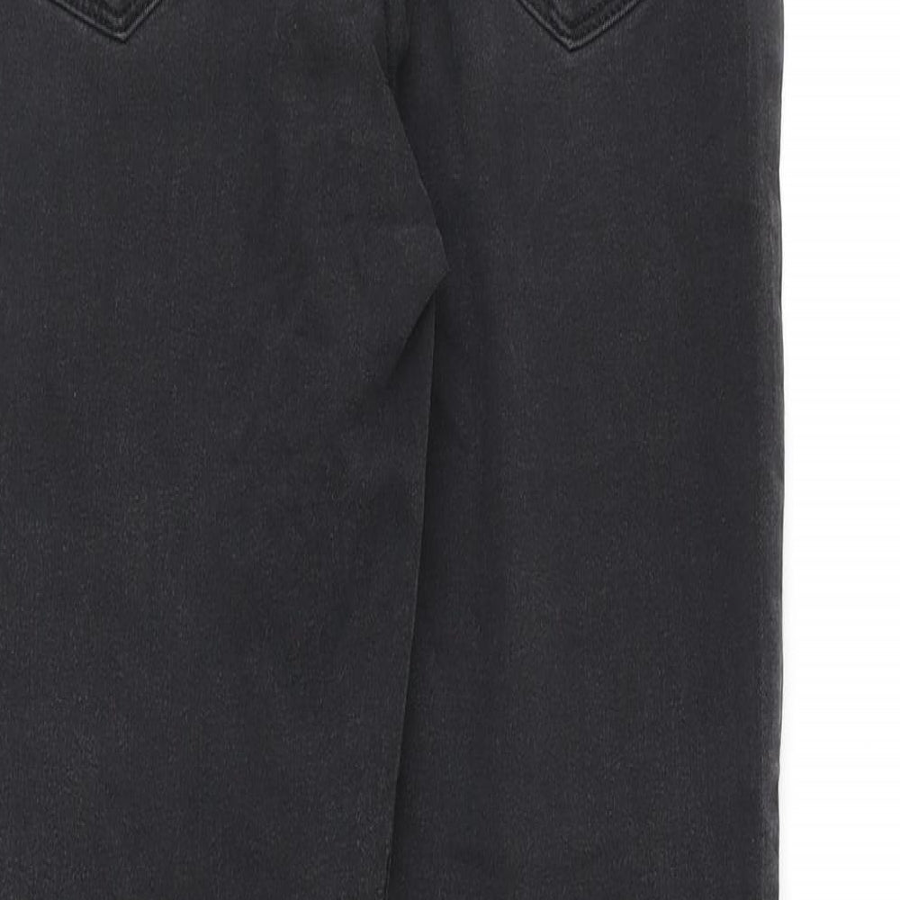 H&M Girls Black Cotton Skinny Jeans Size 13-14 Years Regular Zip