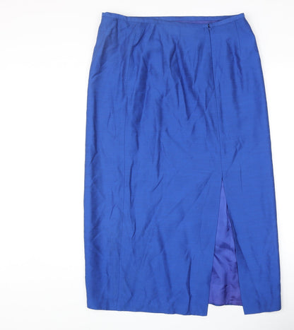 Lakeland Womens Blue Viscose Straight & Pencil Skirt Size 18 Zip