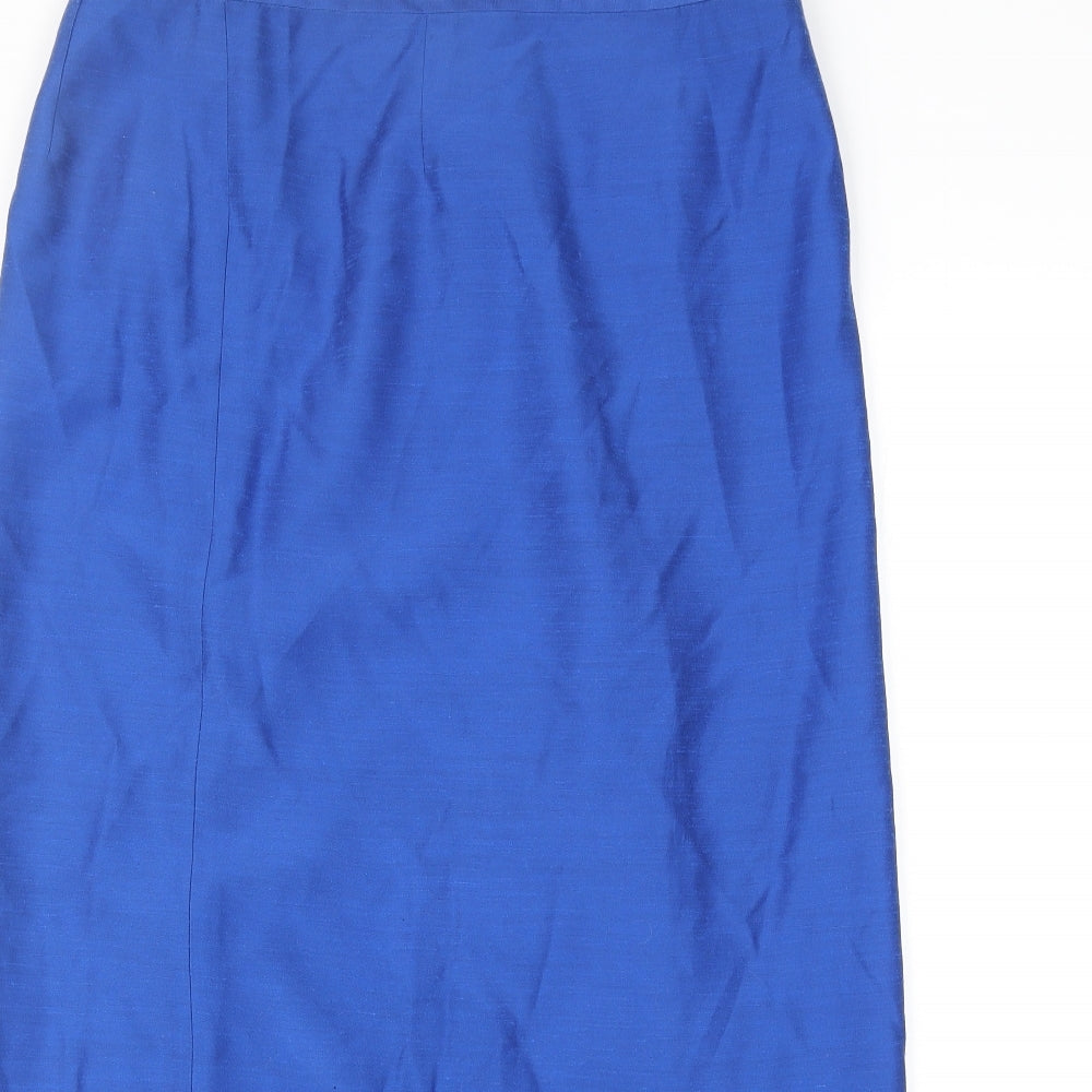Lakeland Womens Blue Viscose Straight & Pencil Skirt Size 18 Zip