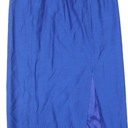 Lakeland Womens Blue Viscose Straight & Pencil Skirt Size 18 Zip