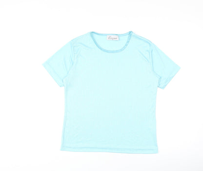 Womens UK Size 14 Emreco Blue Basic T-Shirt