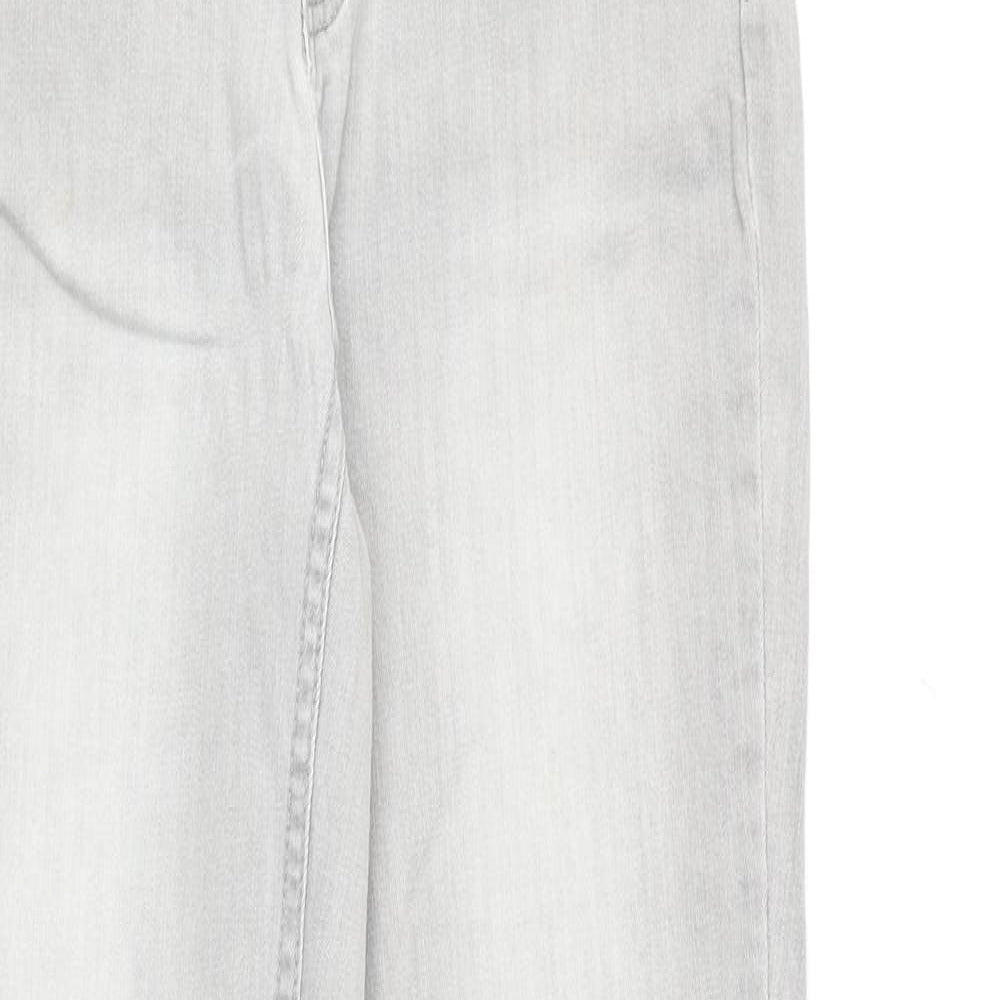Etam Womens Grey Cotton Straight Jeans Size 10 Regular Zip