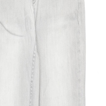 Etam Womens Grey Cotton Straight Jeans Size 10 Regular Zip
