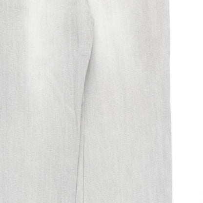 Etam Womens Grey Cotton Straight Jeans Size 10 Regular Zip