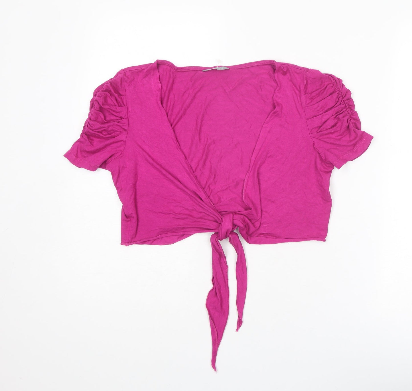 Womens UK Size 12 Per Una Pink Cropped T-Shirt