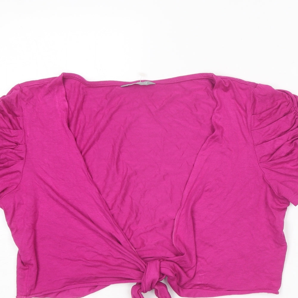 Womens UK Size 12 Per Una Pink Cropped T-Shirt
