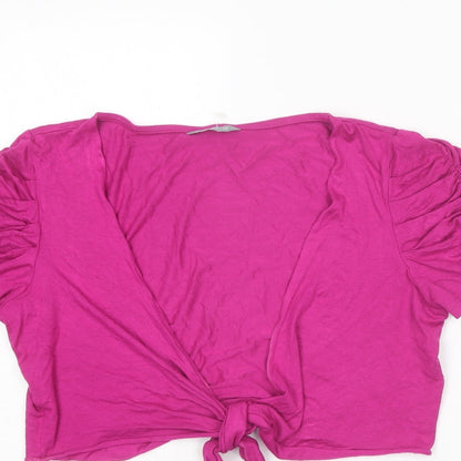 Womens UK Size 12 Per Una Pink Cropped T-Shirt
