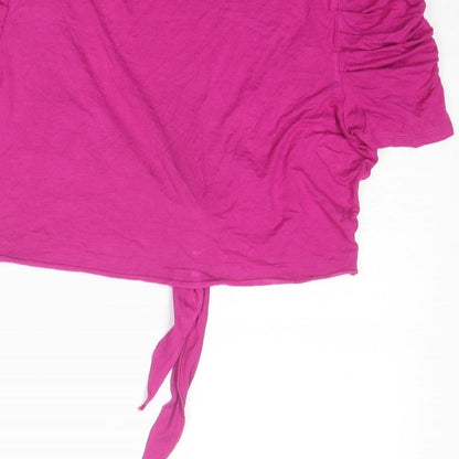Womens UK Size 12 Per Una Pink Cropped T-Shirt