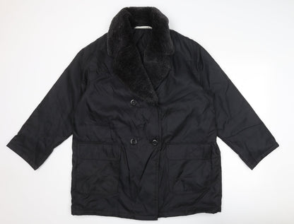 Womens UK Size 16 Marks and Spencer Black Overcoat