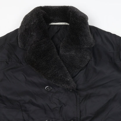 Womens UK Size 16 Marks and Spencer Black Overcoat