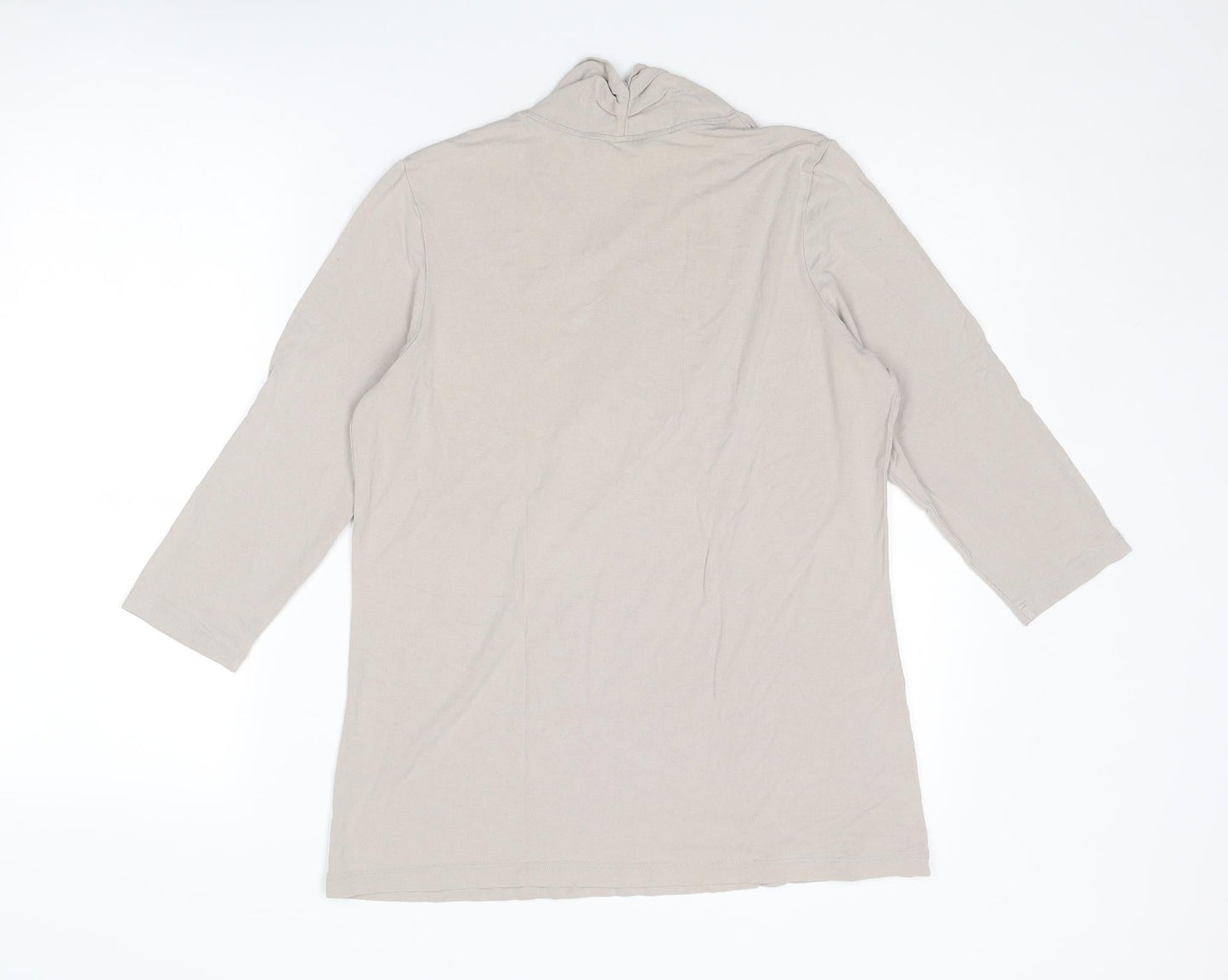 Womens UK Size 16 Marks and Spencer Beige Basic T-Shirt
