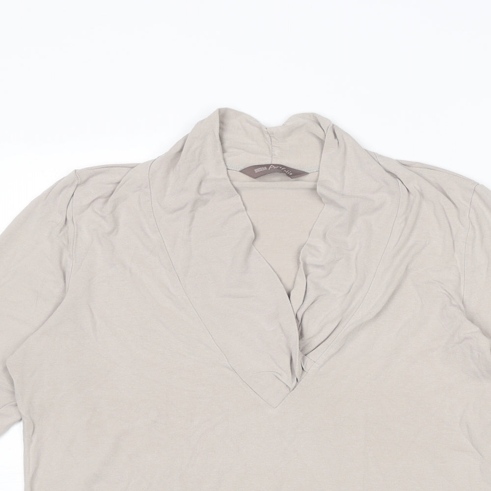Womens UK Size 16 Marks and Spencer Beige Basic T-Shirt