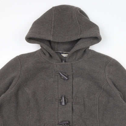 Classic Womens Grey Overcoat Coat Size 16 Zip - Duffle Coat