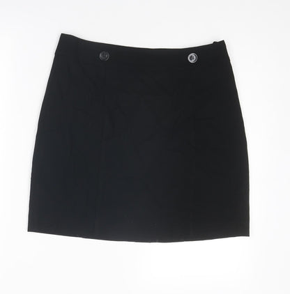 The Collection Womens Black Polyester Straight & Pencil Skirt Size 12 Zip