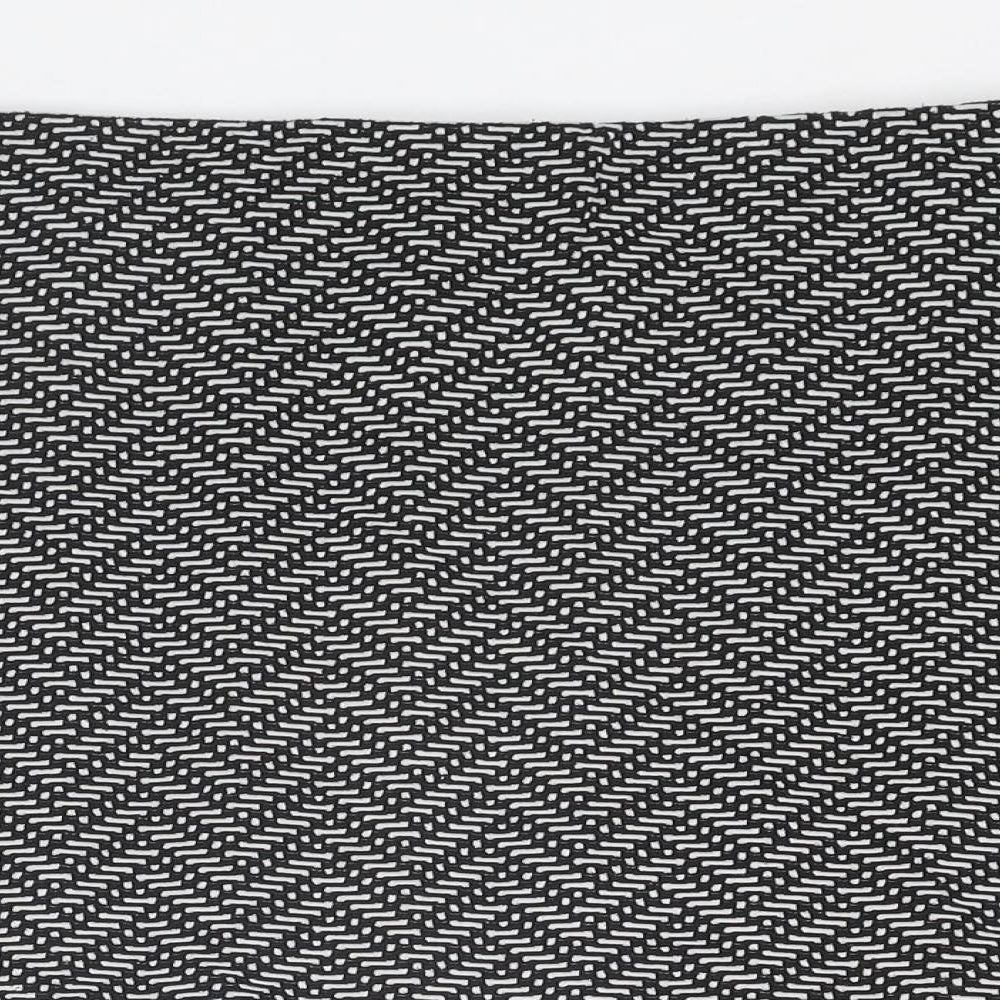 Marks and Spencer Womens Black Geometric Polyester Bandage Skirt Size 14