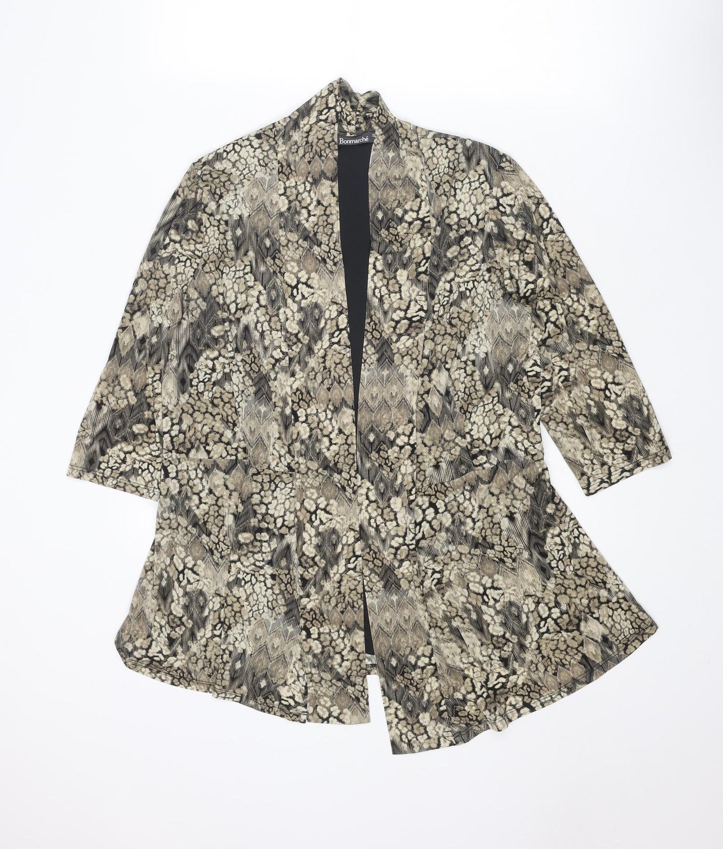 Womens UK Size 12 Bonmarché Brown Kimono Blouse