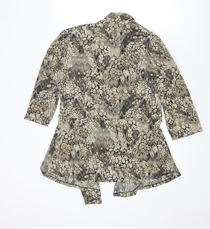 Womens UK Size 12 Bonmarché Brown Kimono Blouse