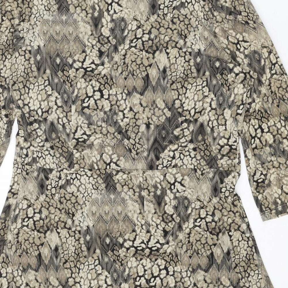 Womens UK Size 12 Bonmarché Brown Kimono Blouse