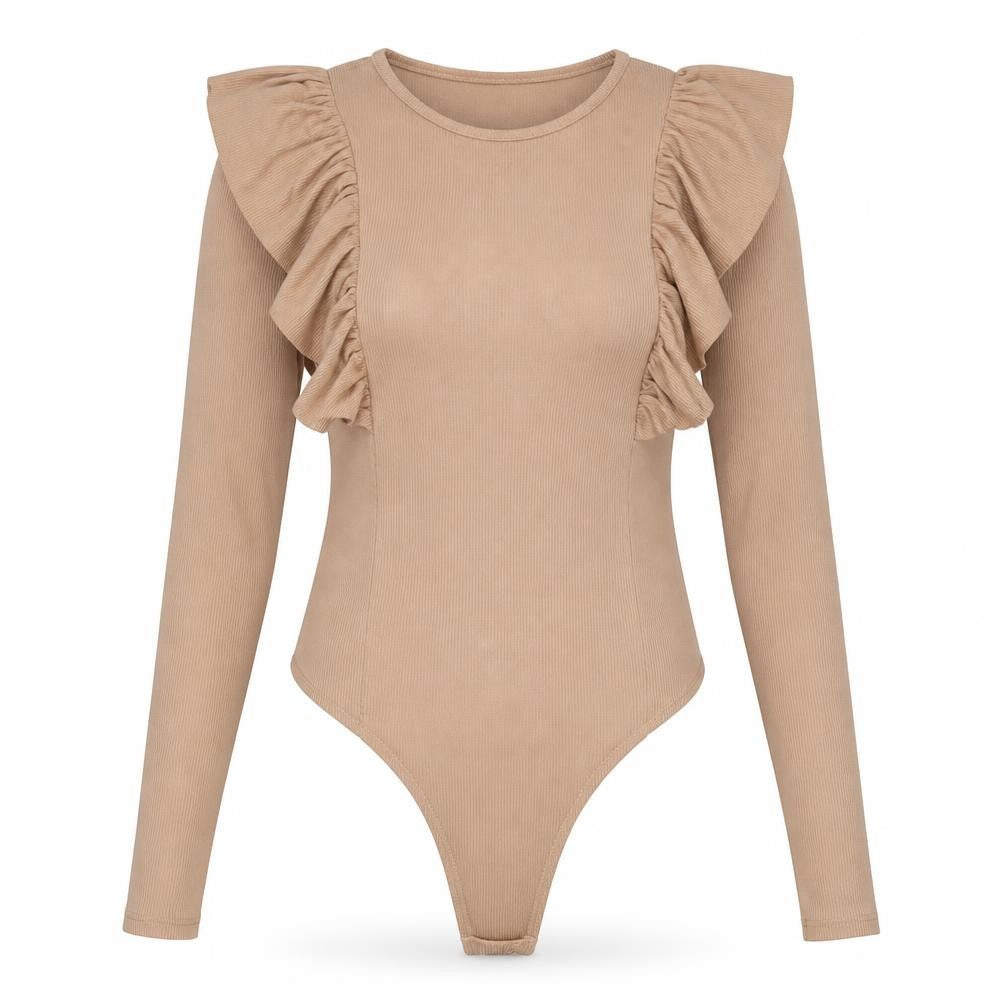 Womens UK Size M Select One-Piece Beige Bodysuit