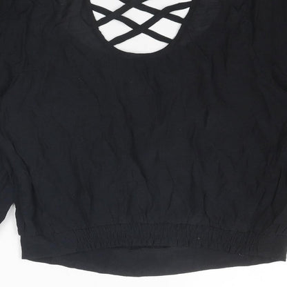 Womens UK Size S MINE Black Basic Blouse