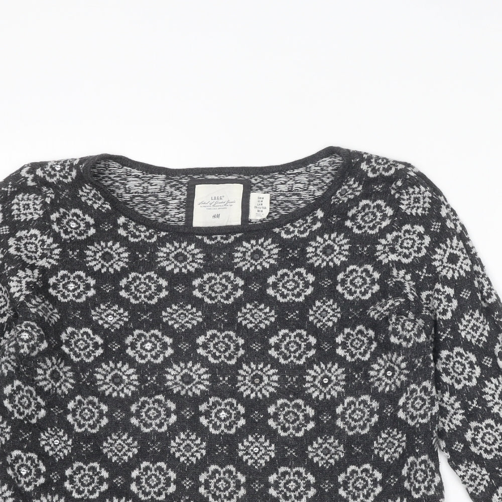 Womens UK Size M H&M Grey Pullover Jumper
