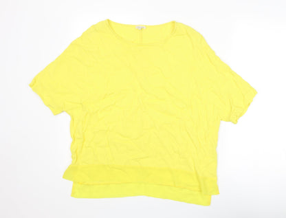 Womens UK Size 12 River Island Yellow Basic T-Shirt