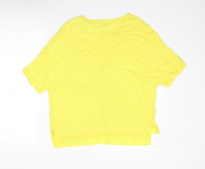 Womens UK Size 12 River Island Yellow Basic T-Shirt