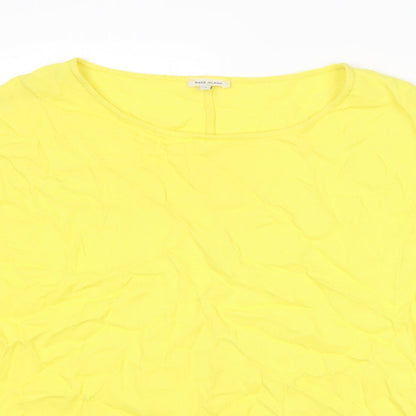 Womens UK Size 12 River Island Yellow Basic T-Shirt