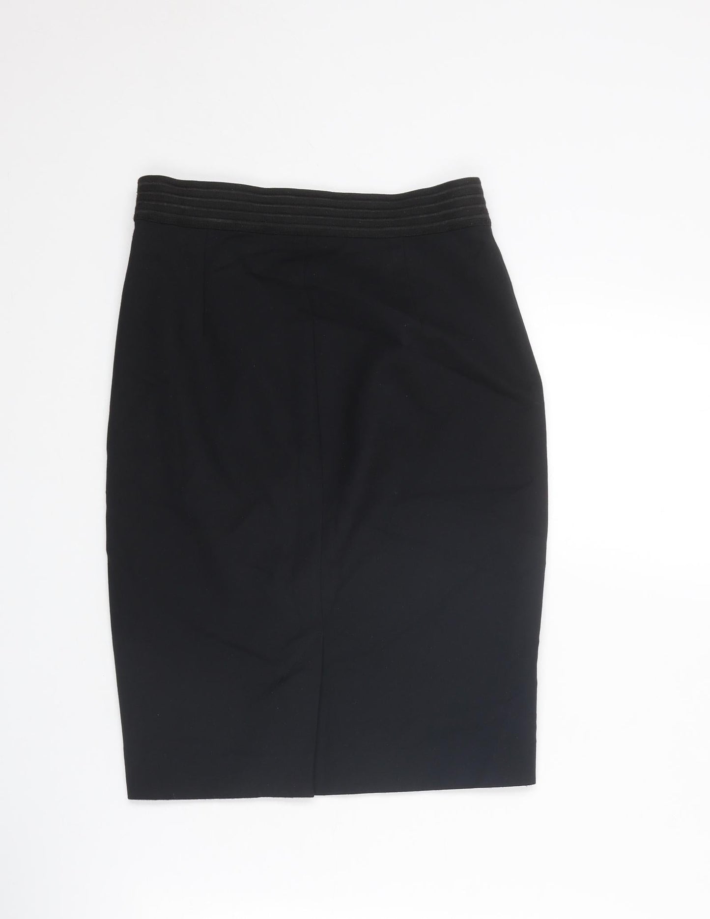 French Connection Womens Black Cotton Straight & Pencil Skirt Size 6 Zip