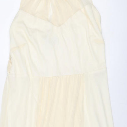 Joanna Hope Womens Ivory Polyester Trapeze & Swing Size 16 Round Neck Button