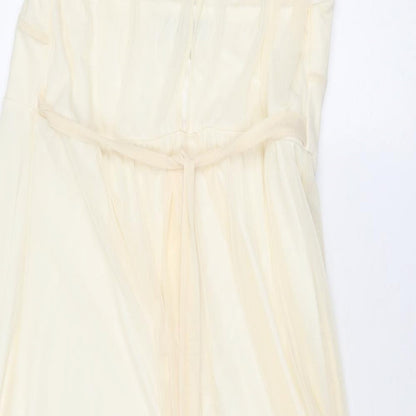 Joanna Hope Womens Ivory Polyester Trapeze & Swing Size 16 Round Neck Button